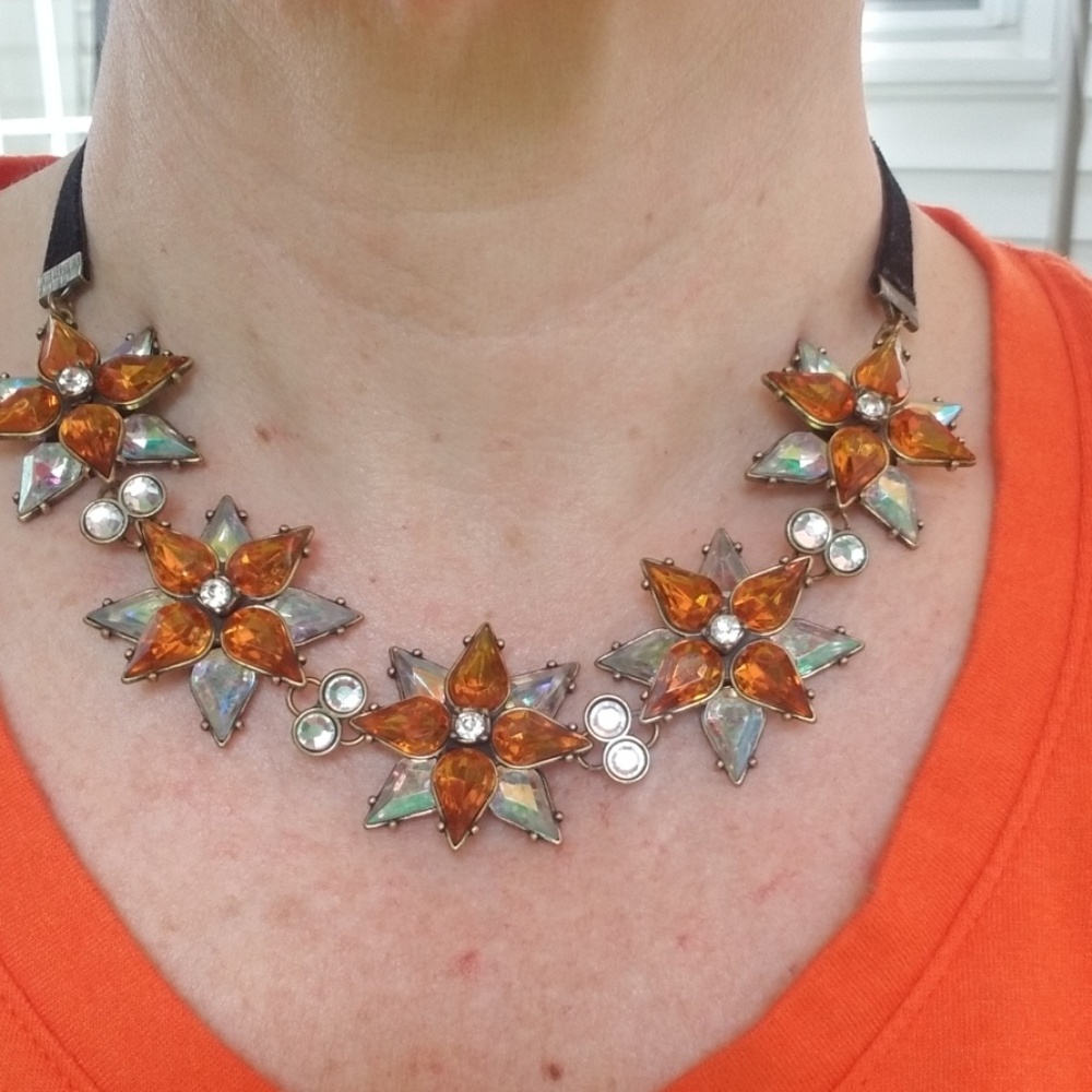 Sugarfix orange and crystal necklace